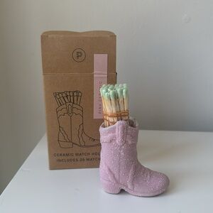 2/$15 💕 Paddywax pink cowboy boot match holder